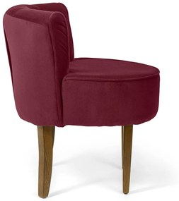 Kit 02 Poltronas Decorativas Sala de Estar Base de Madeira Ayla Veludo Marsala G15 - Gran Belo