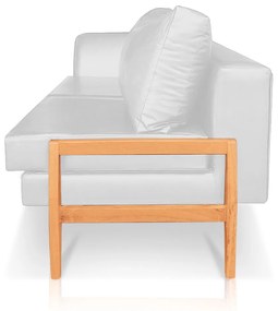 Sofá 2 Lugares Judy Corano Base Madeira D'Rossi - Branco