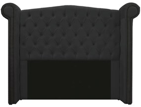 Kit Cabeceira e Calçadeira Veneza 160 cm Queen Size Suede Preto - ADJ Decor