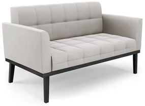 Poltrona Namoradeira Decorativa Karen Pés Fixo em Madeira Preto Veludo Cinza G19 - Gran Belo