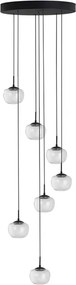 Pendente Led Vidro E Ferro Preto 28W 3000K Soft