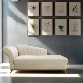 Recamier Vanessa 185cm Lado Direito Corano Bege - ADJ Decor