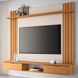 Painel Para TV 70 Pol 180cm Ripado 2 Portas Solle H01 Off White/Cinamo