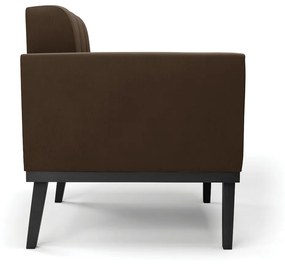 Poltrona Base de Madeira Fixa Preto Elisa Suede D03 - D'Rossi - Marrom