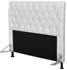 Cabeceira Cama Box Casal 140cm Cristal Sintético Branco - MV Estofados