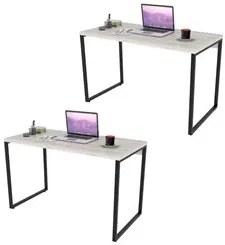 Kit 2 Mesas de Escritório Office 135cm Estilo Industrial Prisma C08 Sn