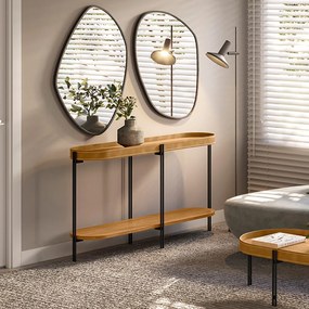 Buffet Aparador Isi Nature Fosco e Couro Caramelo 139x79 cm L04 - D'Rossi