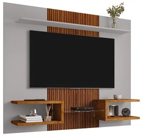 Painel Atlas Off White/Naturalle Ripado – Bechara Móveis