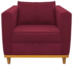 Poltrona Decorativa Europa Suede Bordô ADJ Decor