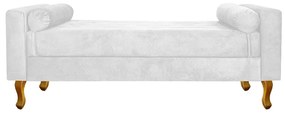 Recamier Félix Casal 140cm Suede Branco - ADJ Decor