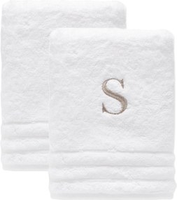 Jogo 02 Toalhas de Rosto Trussardi 100% Algodão Imperiale  Branco