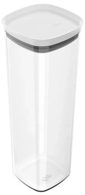 Pote Hermético de Acrílico Quadrado Tampa Branca- 2L