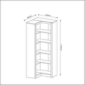 Armário Estante De Canto Escritório Home Office Branco
