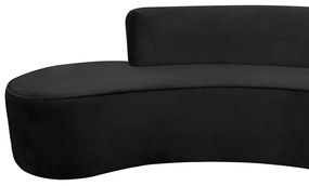 Sofá 3 Lugares Eros D07 Curvo 210cm Braço Direito Veludo Preto - D'Rossi