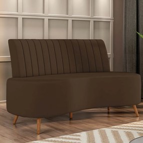 Sofá 2 Lugares Living 135Cm Pé Palito Maraú Veludo K01 - D'Rossi - Marrom