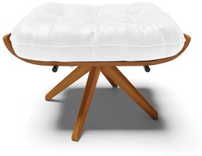 Puff Giratório Costela kit 2 Sintético PU Base de Madeira MA30 M11 - D'Rossi - Branco