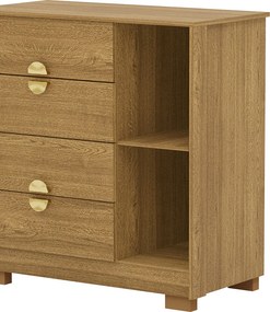 Cômoda Quarto 95cm com Espelho 1 Porta Kenia V01 - D'Rossi - Naturale