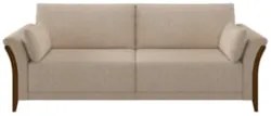 Sofá Living 3 Lugares 222cm Pés Madeira Roya Z32 Linho Cru - Mpozenato
