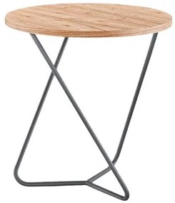 Mesa Lateral Cloe Tampo Cinamomo Base Cinza Fosco 48cm - 77372 Sun House