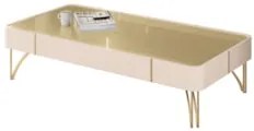 Mesa de Centro Para Sala Pés de Aço Alane Off/Champanhe H01 - Mpozenat