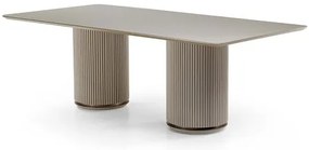 Mesa Jantar Atena Retangular Tampo Vidro Corda 220cm - 78903 Sun house