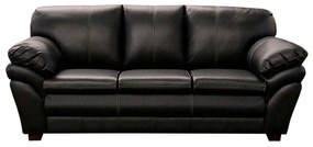 Sofá de Couro 3 Lugares Paris 216cm M06 Cor Preto 450 - ADJ DECOR