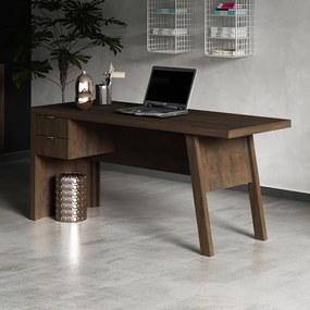 Mesa com 2 Gavetas para Escritório Home Office ME4122 MDP Rustico G69 - Gran Belo