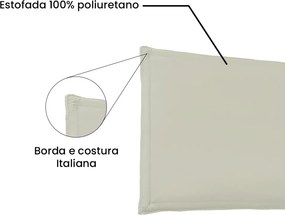 Painel Garden Para Cama Box King 195 cm Corino S04 - D'Rossi - Bege