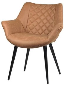 Cadeira Cinara Courino Cor Caramelo Base Preta - 64419 Sun House