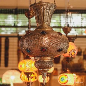 Lustre Indiano em Metal Rendado