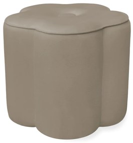 Puff Decorativo Flor Veludo - Nude