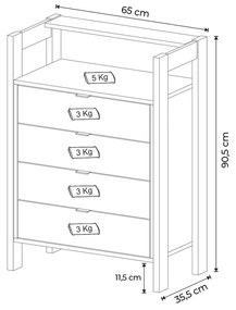 Gaveteiro Armário para Escritório Home Office AZ1012 MDP Branco/Nogal G69 - Gran Belo