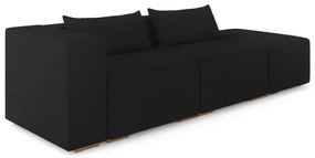 Sofá Versátil Sala de Estar Atlanta 358cm Modulado Veludo Preto G52 - Gran Belo