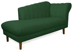 Divã Recife Veludo Verde 165 cm Pés Chanfrado Castanho - D'Rossi