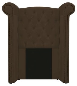 Kit Cabeceira e Calçadeira Veneza 100 cm Solteiro Suede Marrom - ADJ Decor
