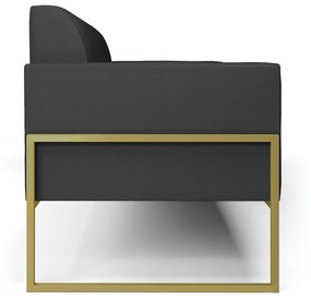 Sofá Namoradeira Base Industrial Alta Dourado Marisa Corino D03 - D'Rossi - Preto