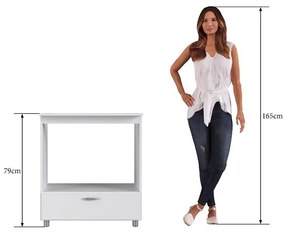 Balcão Multiuso Forno e Cooktop 5 Bocas 1 gaveta branco
