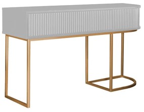 Aparador Miami 1 Gaveta L140CM - Branco c/ Detalhes Dourado Soleil