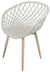 Cadeira Leroy em Polipropileno Fendi com Base Aco cor Madeira - 68730 Sun House