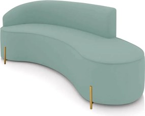 Sofá 4 Lugares Orgânico 220cm Pé Dourado Morgan Veludo/Cotelê - Menta