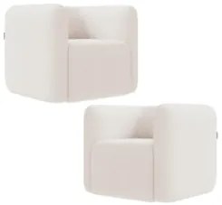 Poltrona para Sala de Estar Decorativa Kit com 2 Maggie Z08 Boucle Beg
