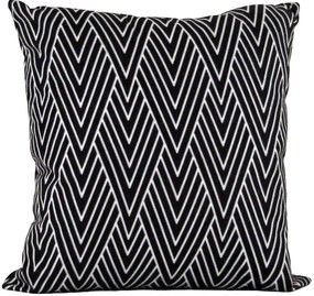 Capa almofada LYON Veludo estampado Chevron Preto 50x50cm