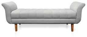 Recamier Olinda Suede 160 cm Pés Chanfrado Castanhos - D'Rossi - Cinza