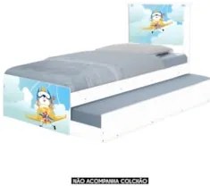 Cama Solteiro Infantil Com Auxiliar 188x88cm Aviador K06 - Mpozenato