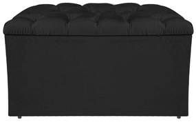 Calçadeira Estofada Liverpool 90 cm Solteiro Suede Preto - ADJ Decor