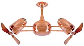 Ventilador De Teto Madeira Aco Cobre 220V Duplo Dinamico