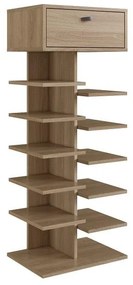 Sapateira com 1 Gaveta e 10 prateleiras 12 pares Oak