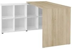 Conjunto Escritório Home Office 4 Peças Nil A06 Branco/Carvalho - Mpoz