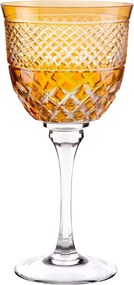 Taça de Cristal Lapidado P/ Vinho Branco 280ml Amarelo - 78