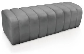 Calçadeira Olivia Casal 140 cm Veludo Cinza - D'Rossi